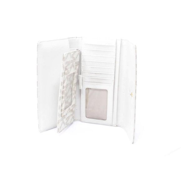 MICHAEL KORS White Canvas TriFold Wallet - Picture 4 of 9